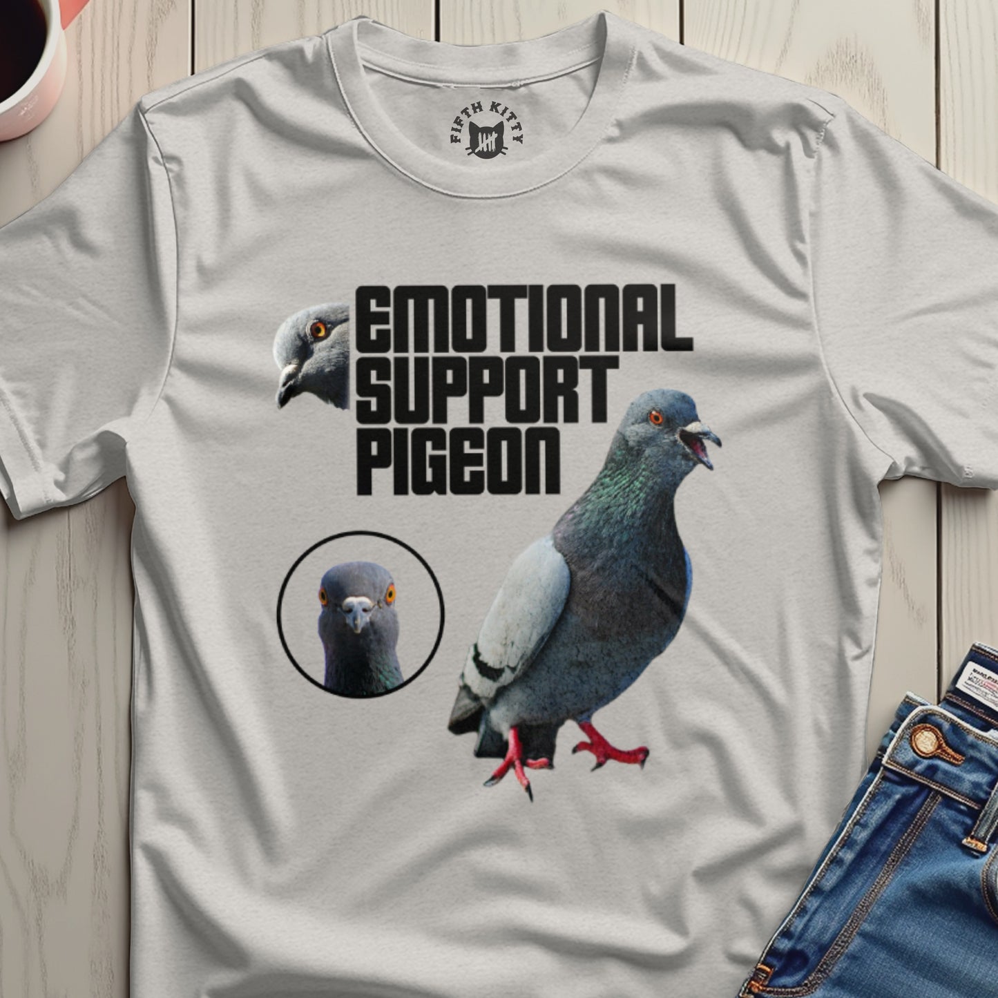 Funny Emotional Support Pigeon Graphic T-Shirt