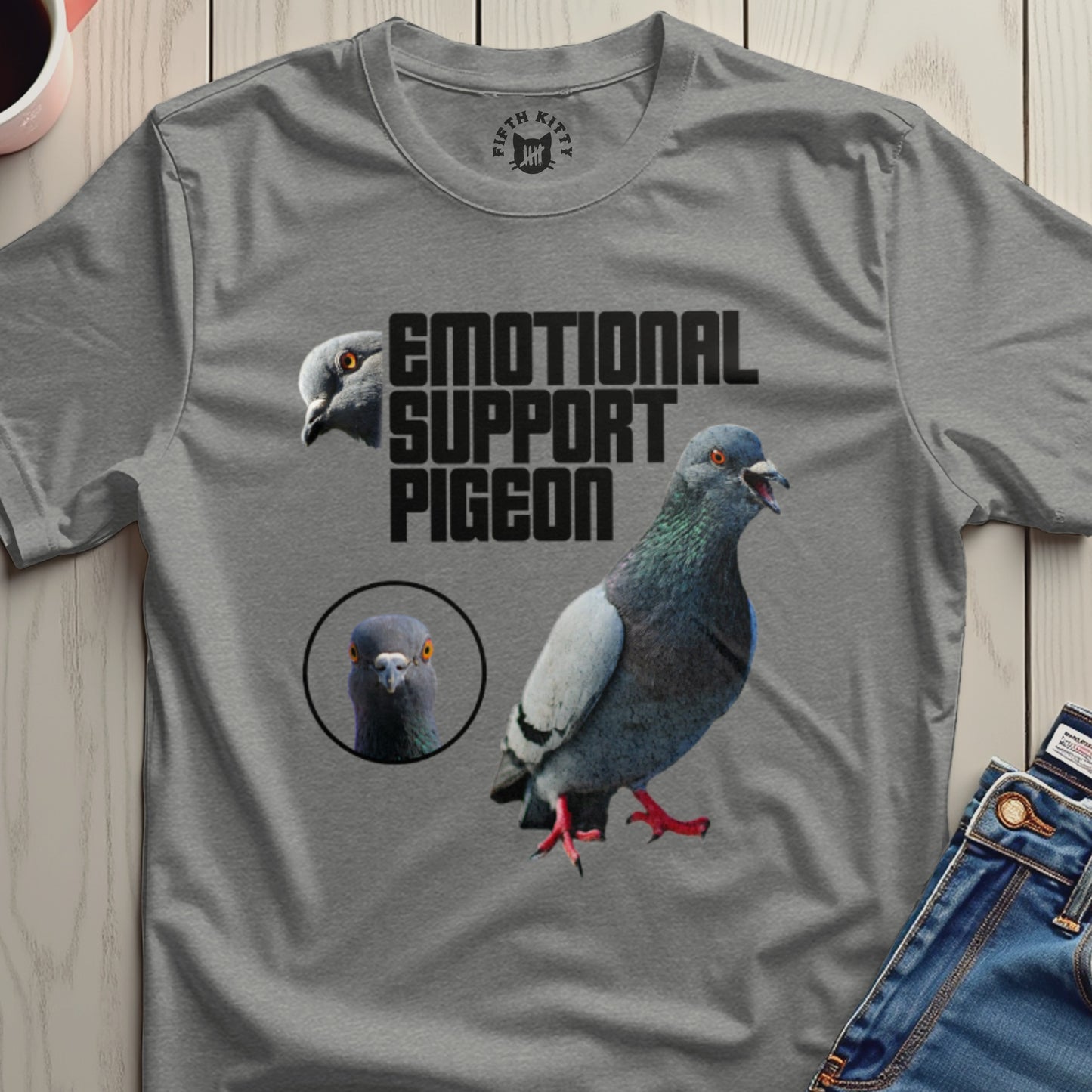 Emotional Support Pigeon Graphic Tee Design Shirt