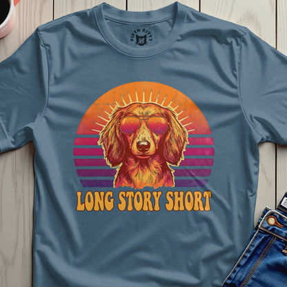 Long Story Short Dog with Sunglasses Graphic Shirt