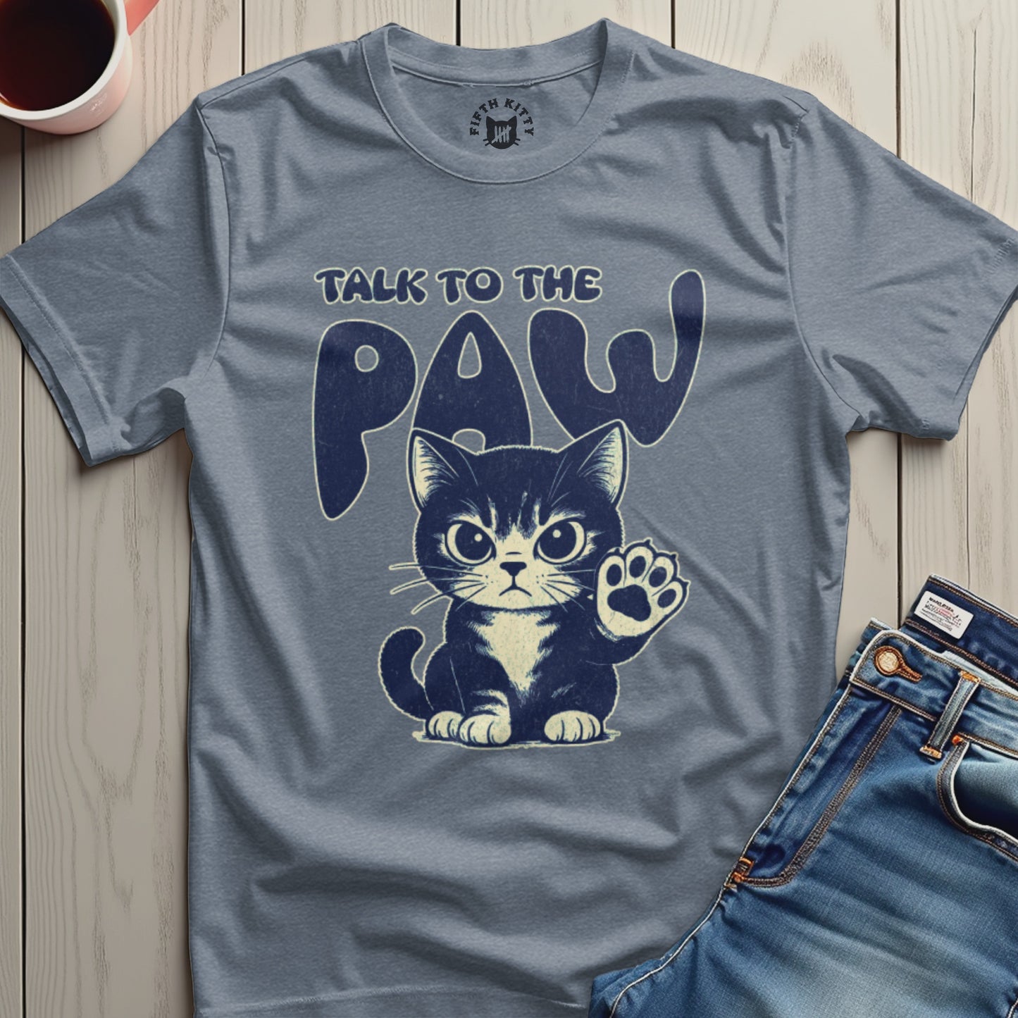 Talk to The Paw Cute Cat Graphic Tee Shirt product type