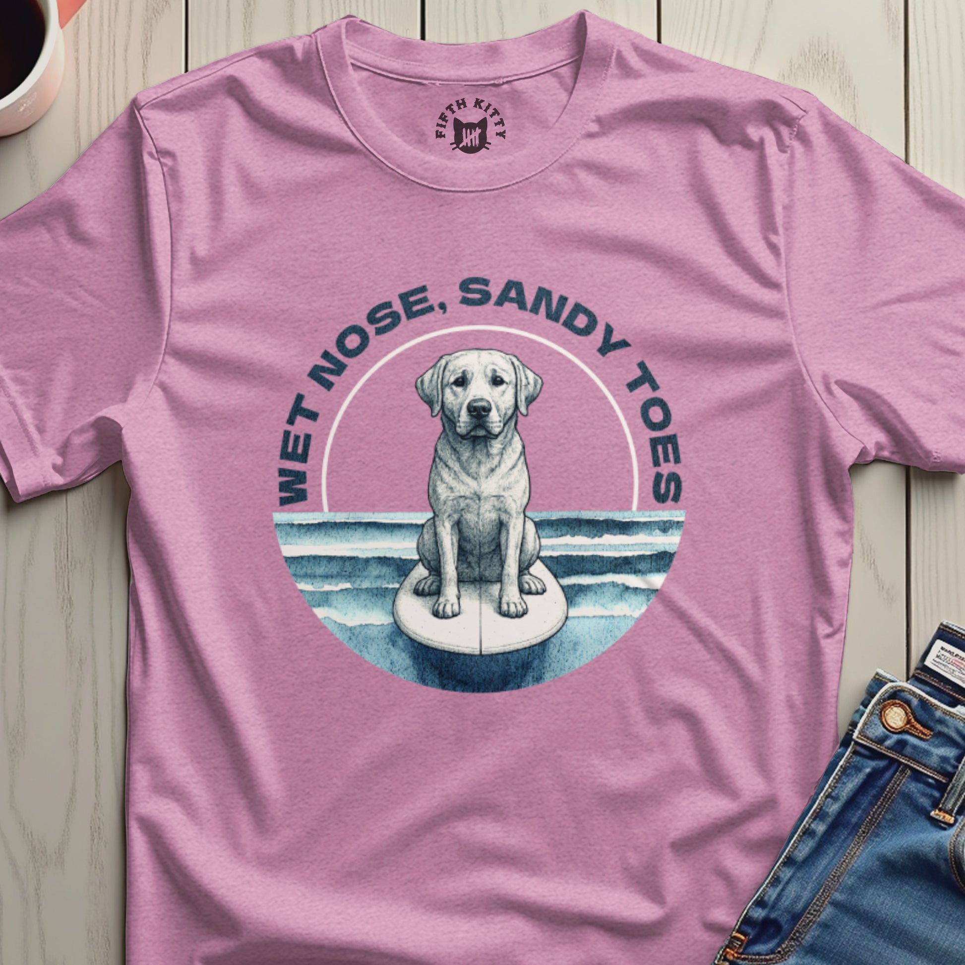 Wet Nose Sandy Toes Graphic T-Shirt for Pet Lovers