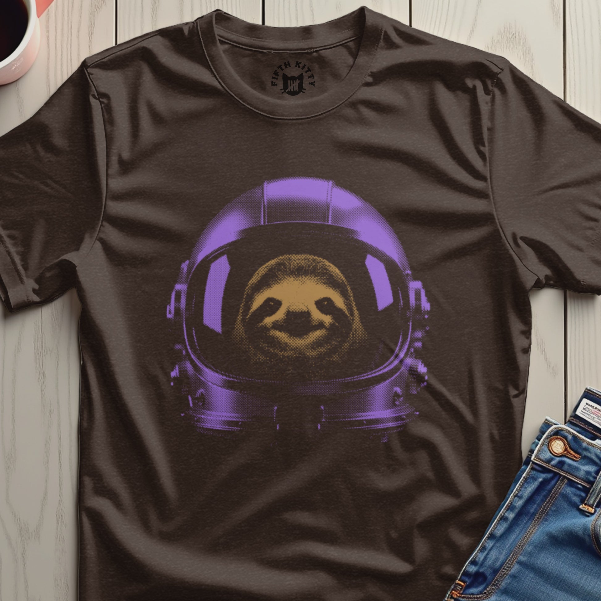 Sloth Astronaut Graphic T-shirt Graphic Print