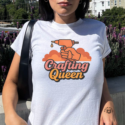 Crafting Queen Design on Trendy Graphic T-shirt Product