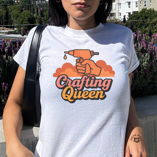 Crafting Queen Design on Trendy Graphic T-shirt Product