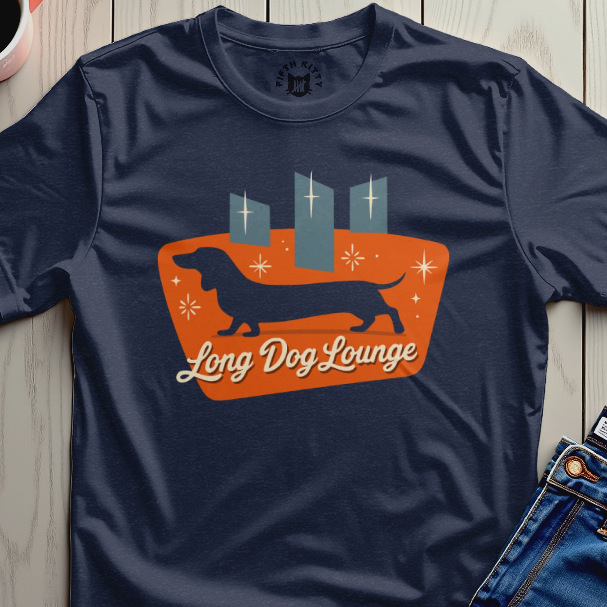 Long Dog Lounge Graphic T-Shirt for Dog Lovers