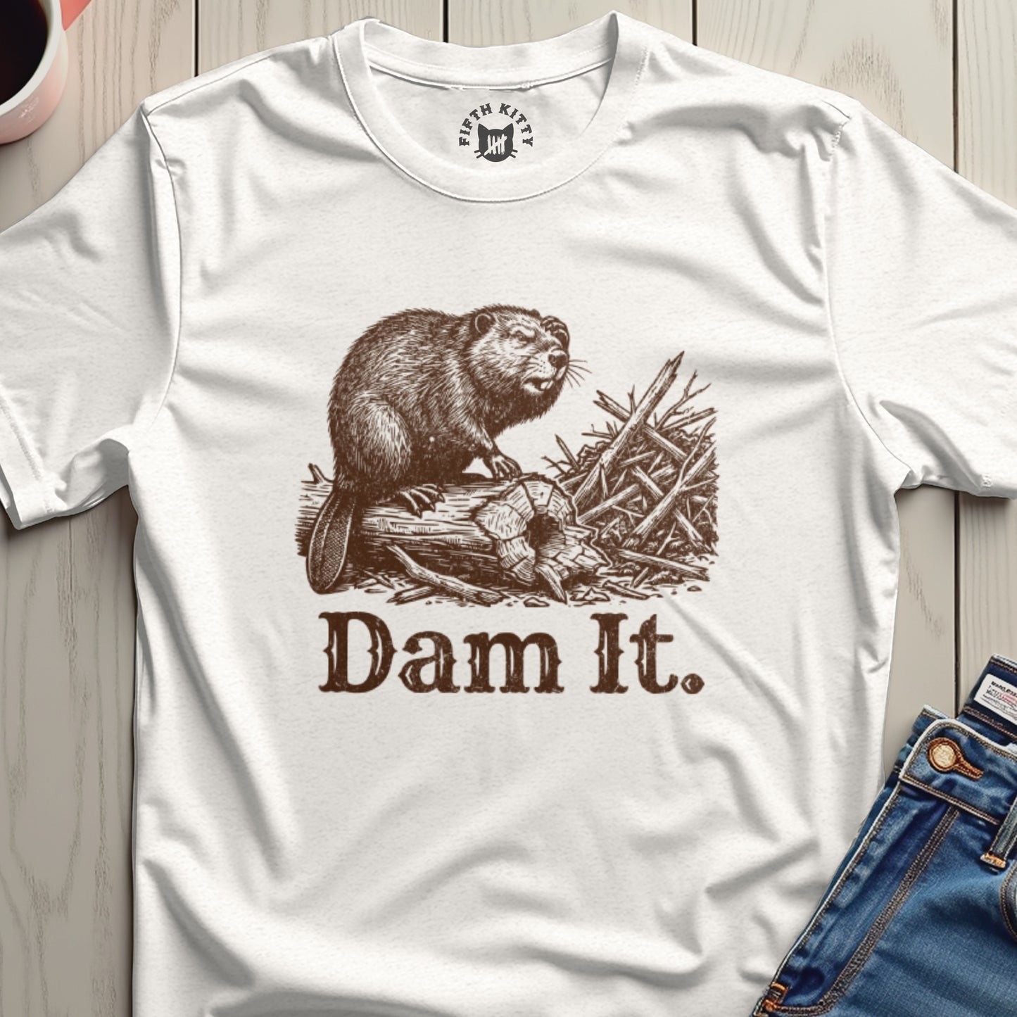 Dam It Beaver Humorous Graphic Tee Shirt Product