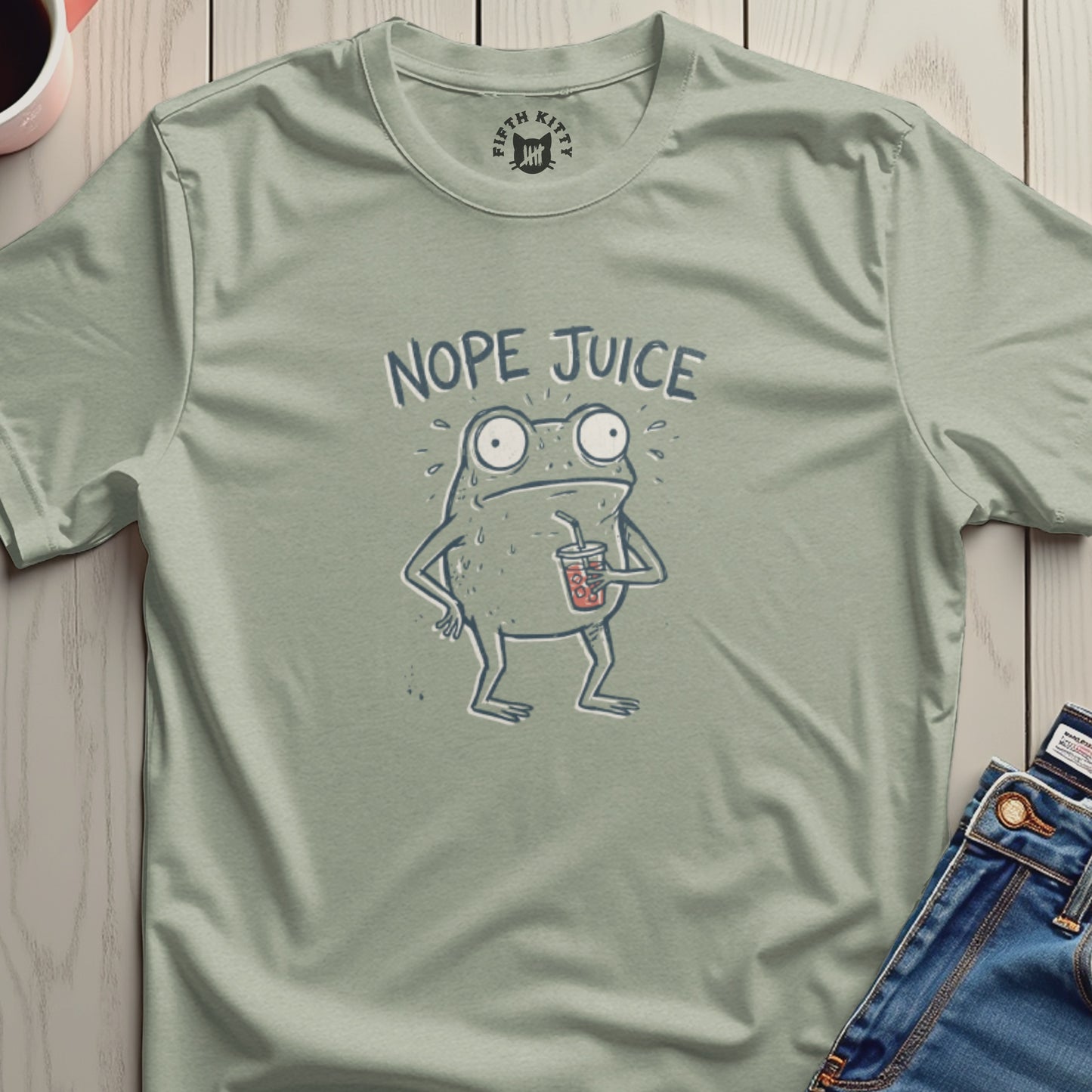 Nope Juice Funny Frog Graphic Tee Shirt