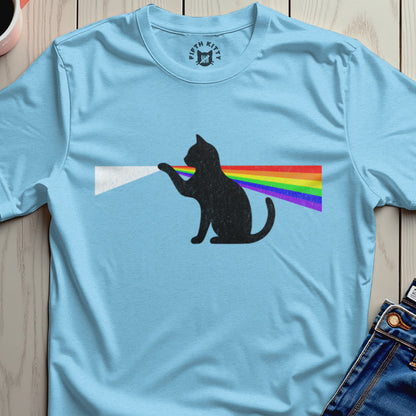 Black Cat Prism Rainbow Light Graphic Shirt Product