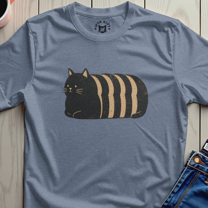 Shirt with black and tan striped cat graphic and "FIFTH KITTY" logo.