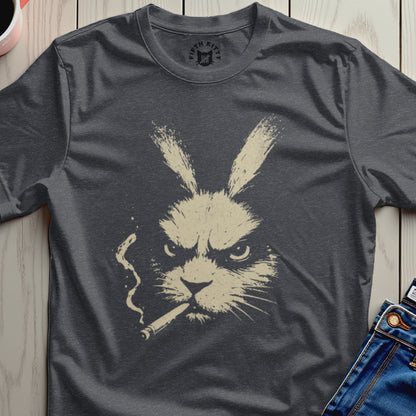 Edgy Rabbit with Cigarette Graphic T-shirt