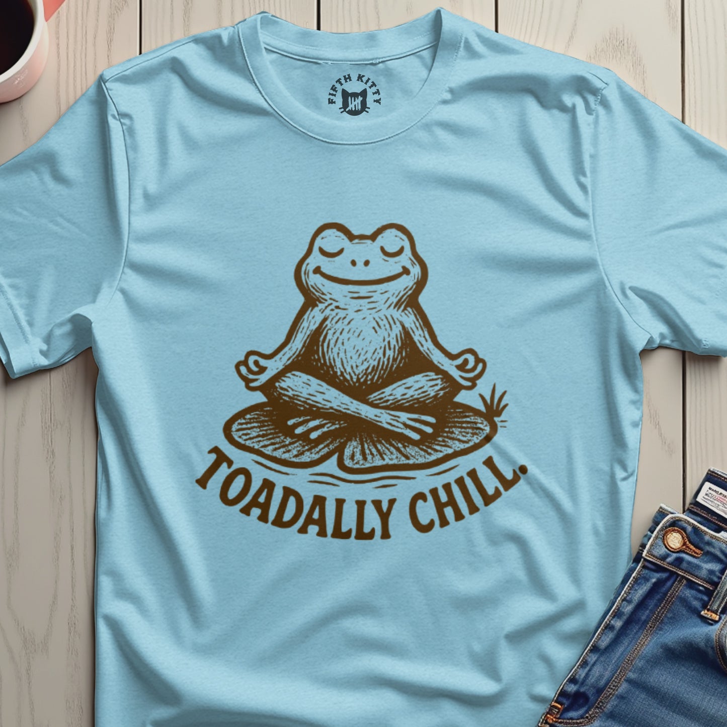 Toadally Chill Frog Graphic Tee Fun Relaxed Shirt