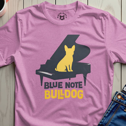 Blue Note Bulldog Graphic T-Shirt Design for Music Lovers