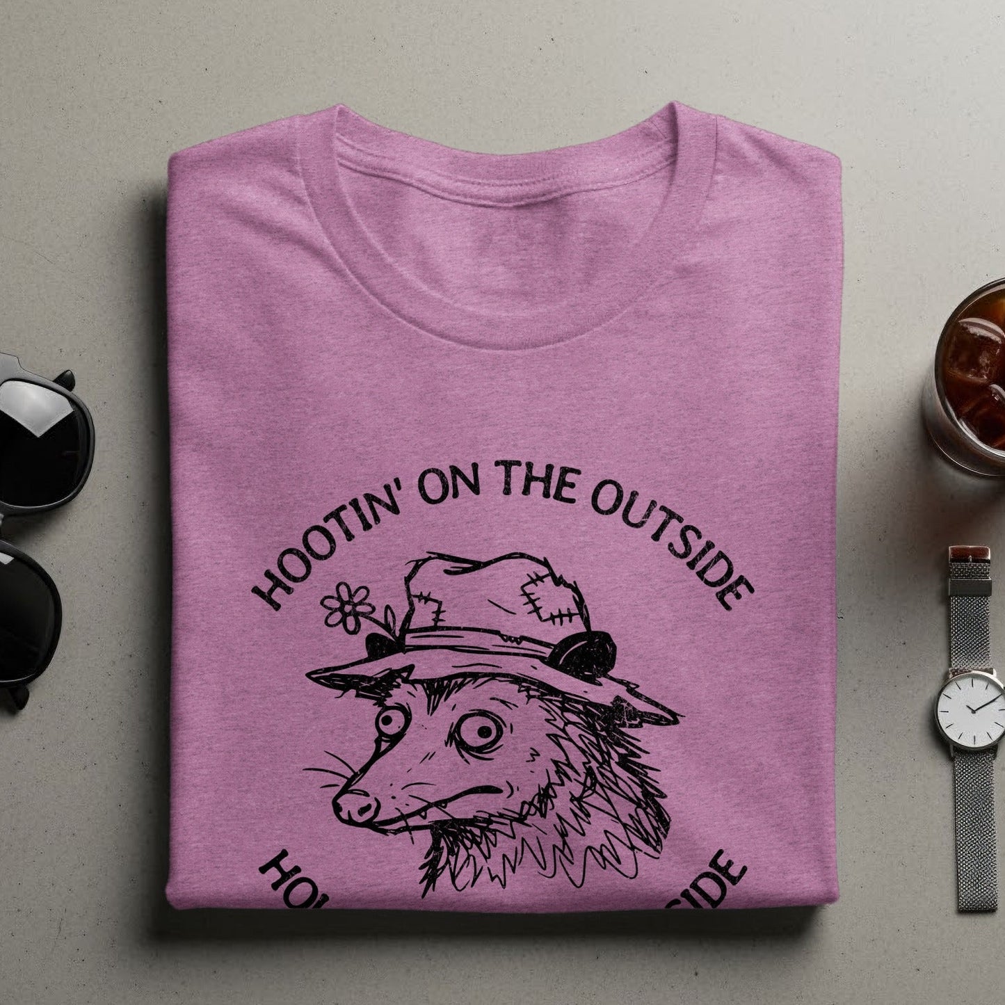 Hootin' On The Outside Funny Animal Graphic T-shirt