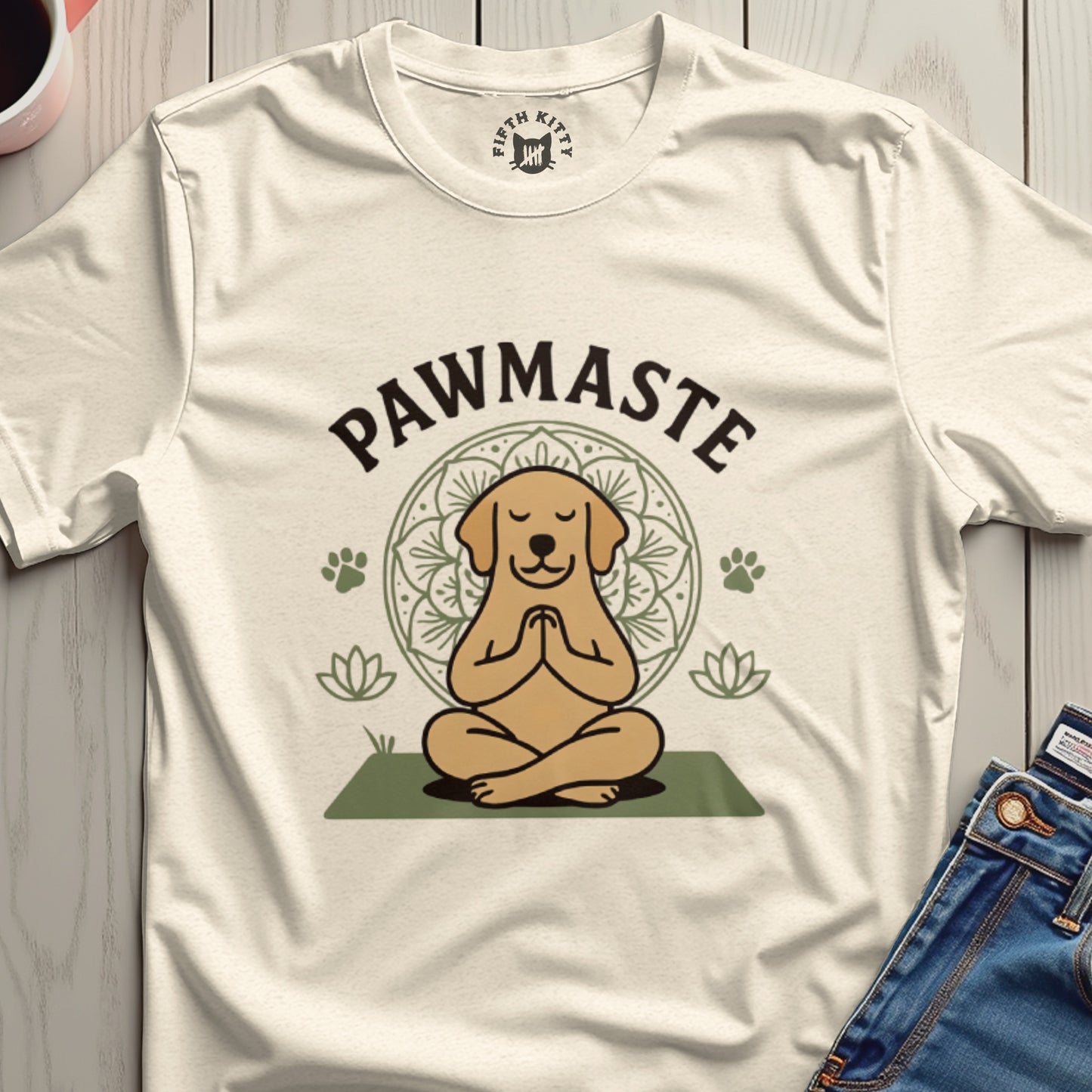 Pawmaste Yoga Dog Funny Meditation Graphic T-Shirt