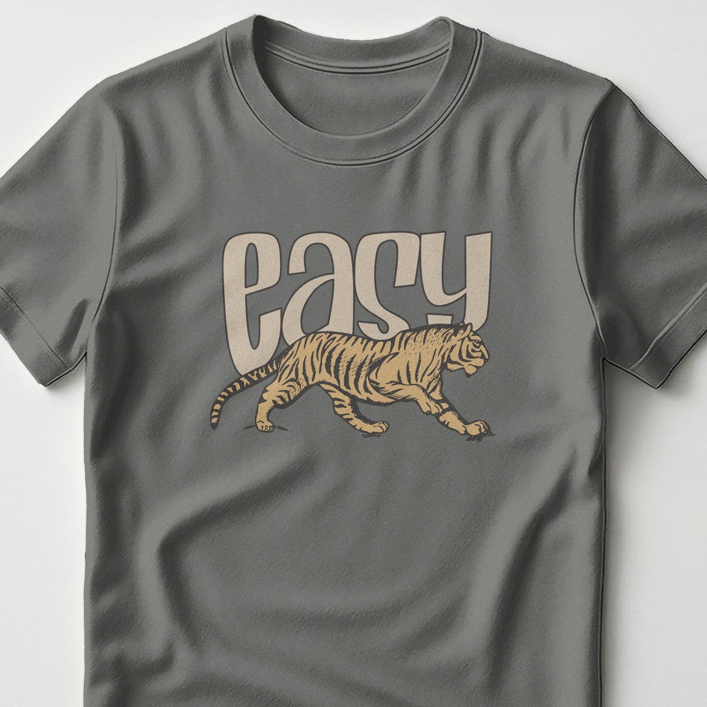 Easy Tiger Print Casual Round Neck T-shirt product type