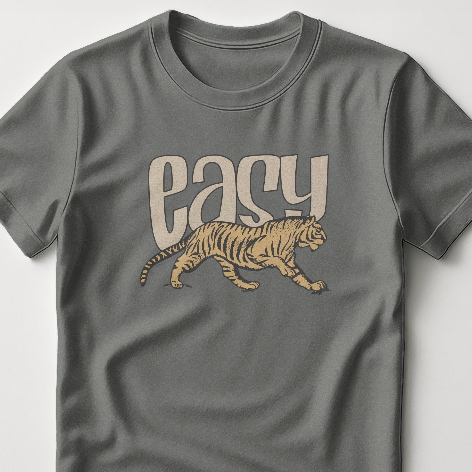 Easy Tiger Print Casual Round Neck T-shirt product type