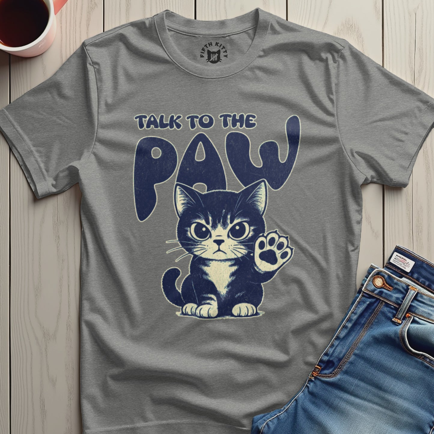 Talk To The Paw Cute Cat Graphic T-Shirt product