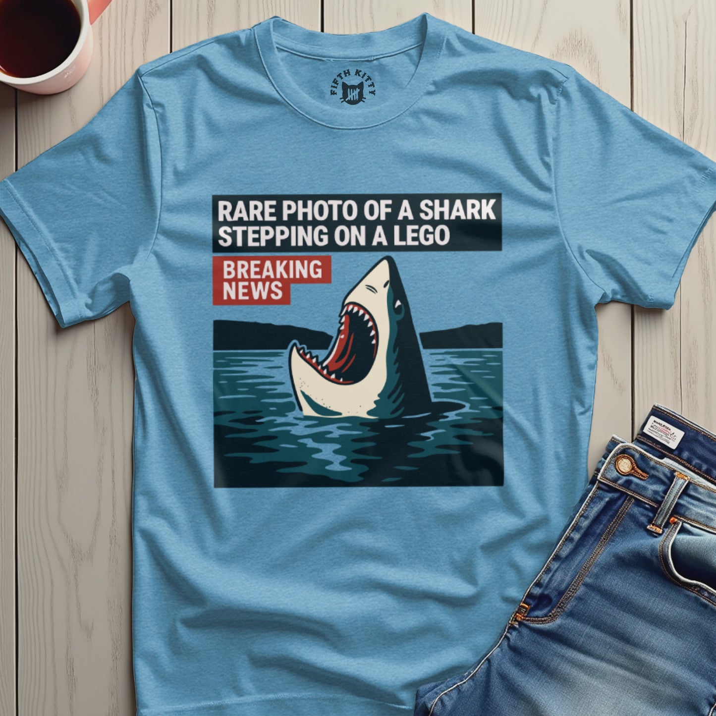 Rare Photo of Shark Stepping on a Lego T-shirt product