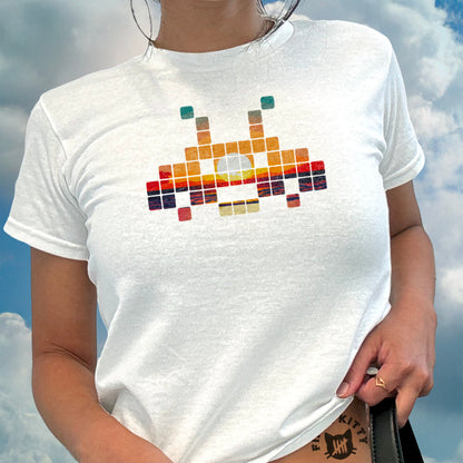 Retro Gamer Sunset Baby Tee