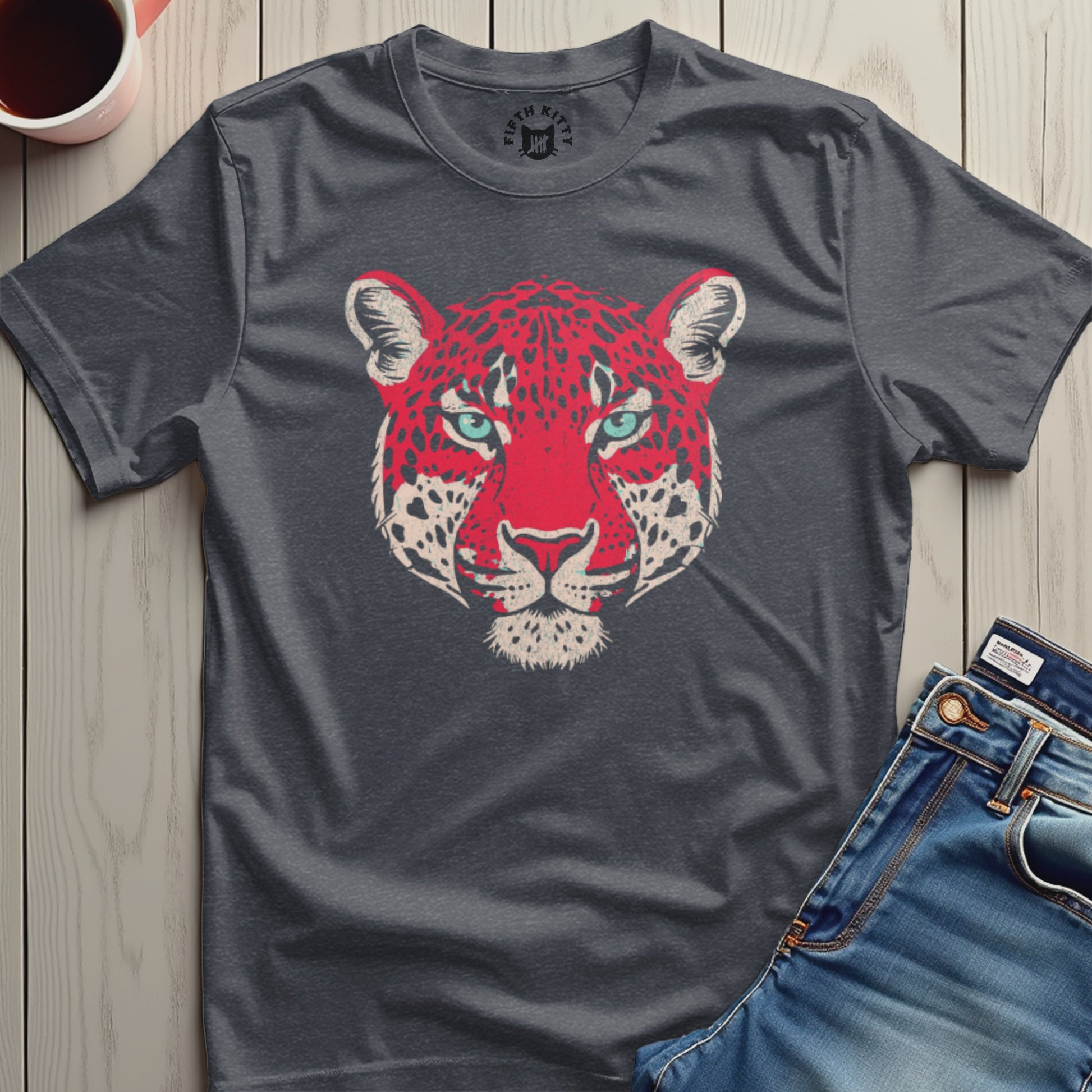Fierce Red Leopard Graphic Printed Shirt product