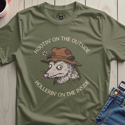 Hootin' on the Outside Hollerin' on the Inside T-shirt