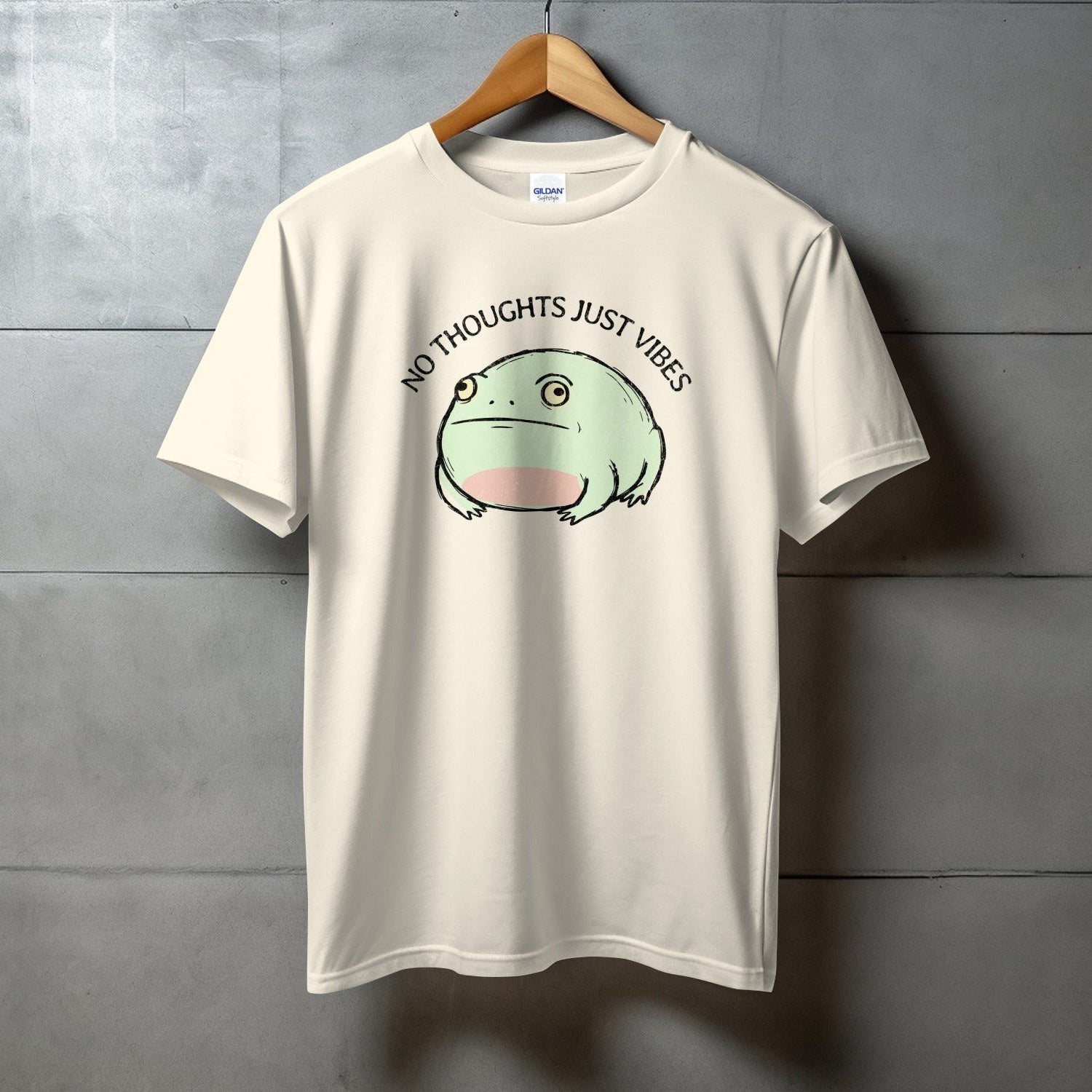 No Thoughts Just Vibes Frog Graphic Tee shirt