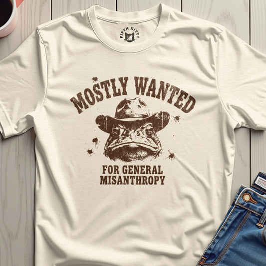 Mostly Wanted Cartoon Frog Graphic T-Shirt