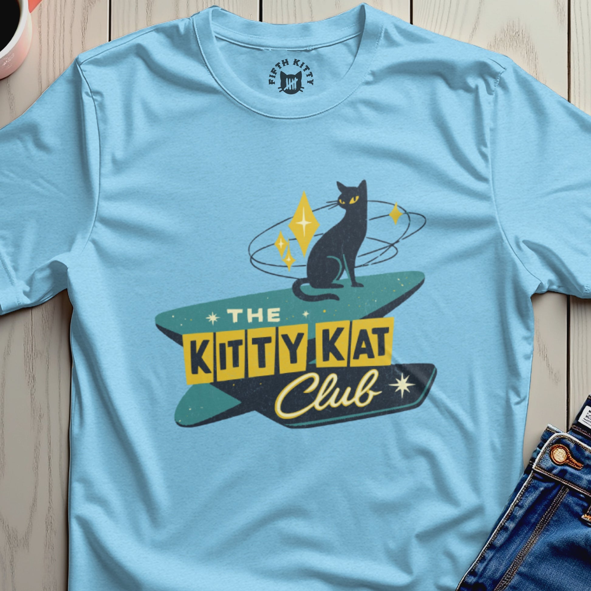 The Kitty Kat Club Retro Cat Graphic Shirt