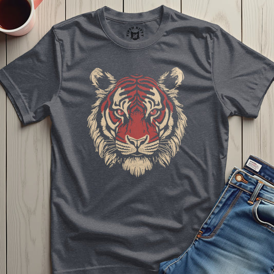 Fierce Tiger Graphic Print Dark Gray T-shirt product type