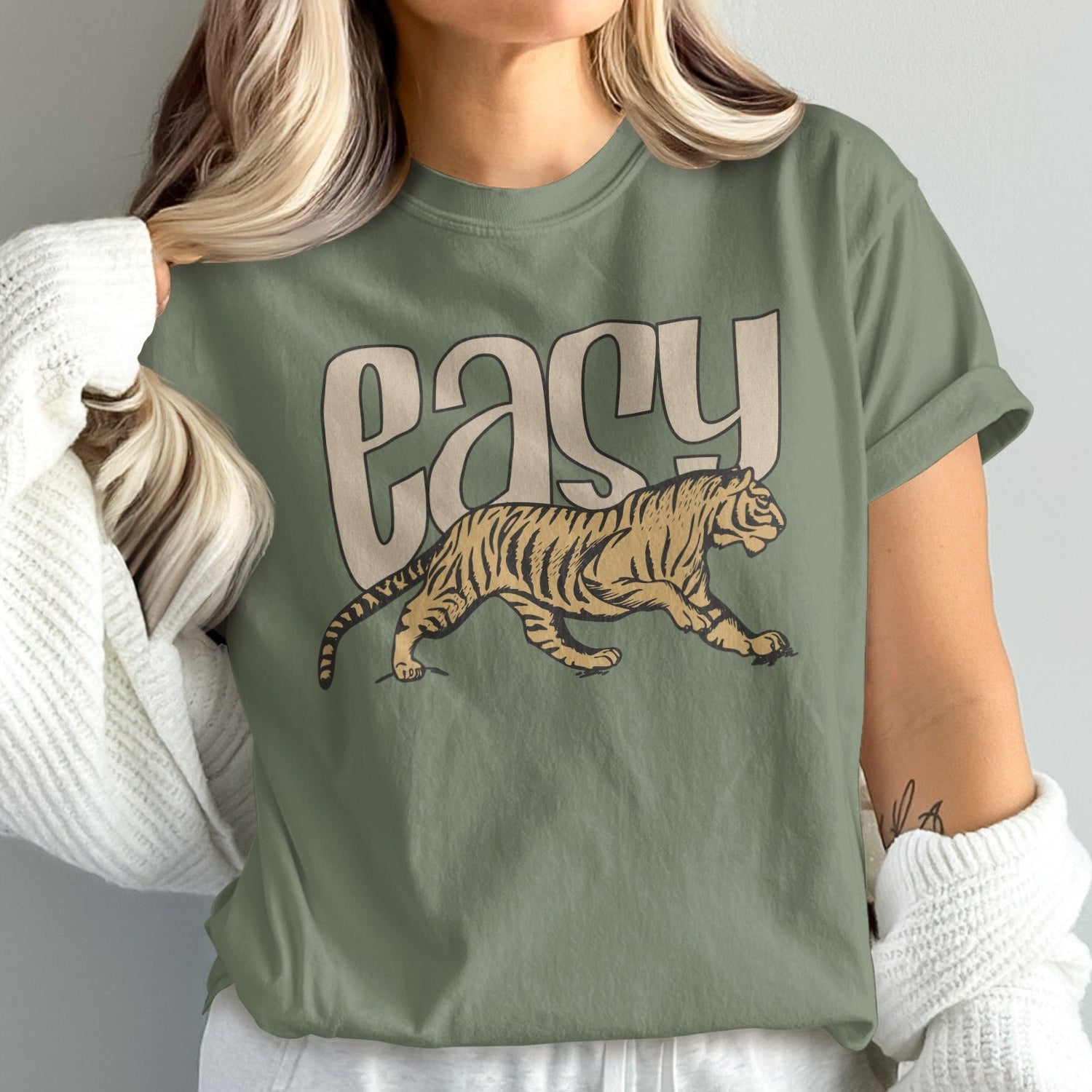 Easy Tiger Graphic Unisex Casual Everyday T-Shirt Product