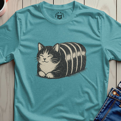 Teal t-shirt with a smiling cartoon cat and the "Fifth Kitty" logo on the collar.