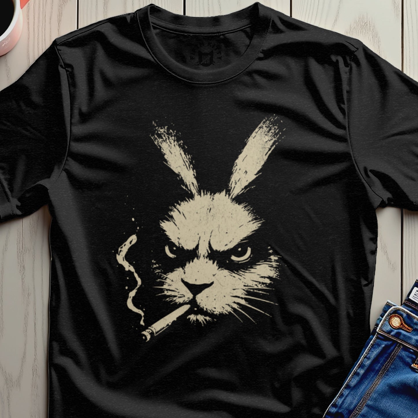 Edgy Rabbit Smoking Graphic T-Shirt for Men Women Teens