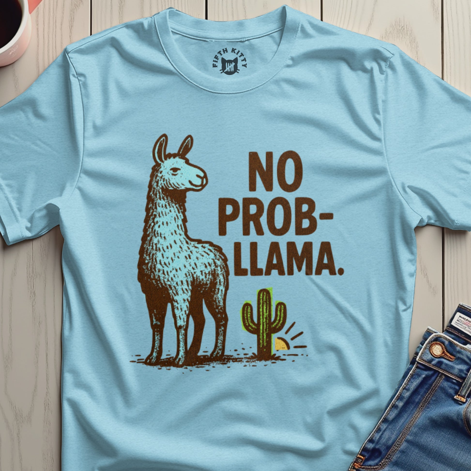 Funny No Prob-llama Graphic Tee for Everyday Wear