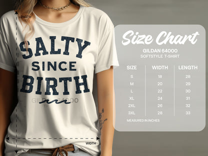 Salty Since Birth Gildan 64000 Softstyle T-shirt product
