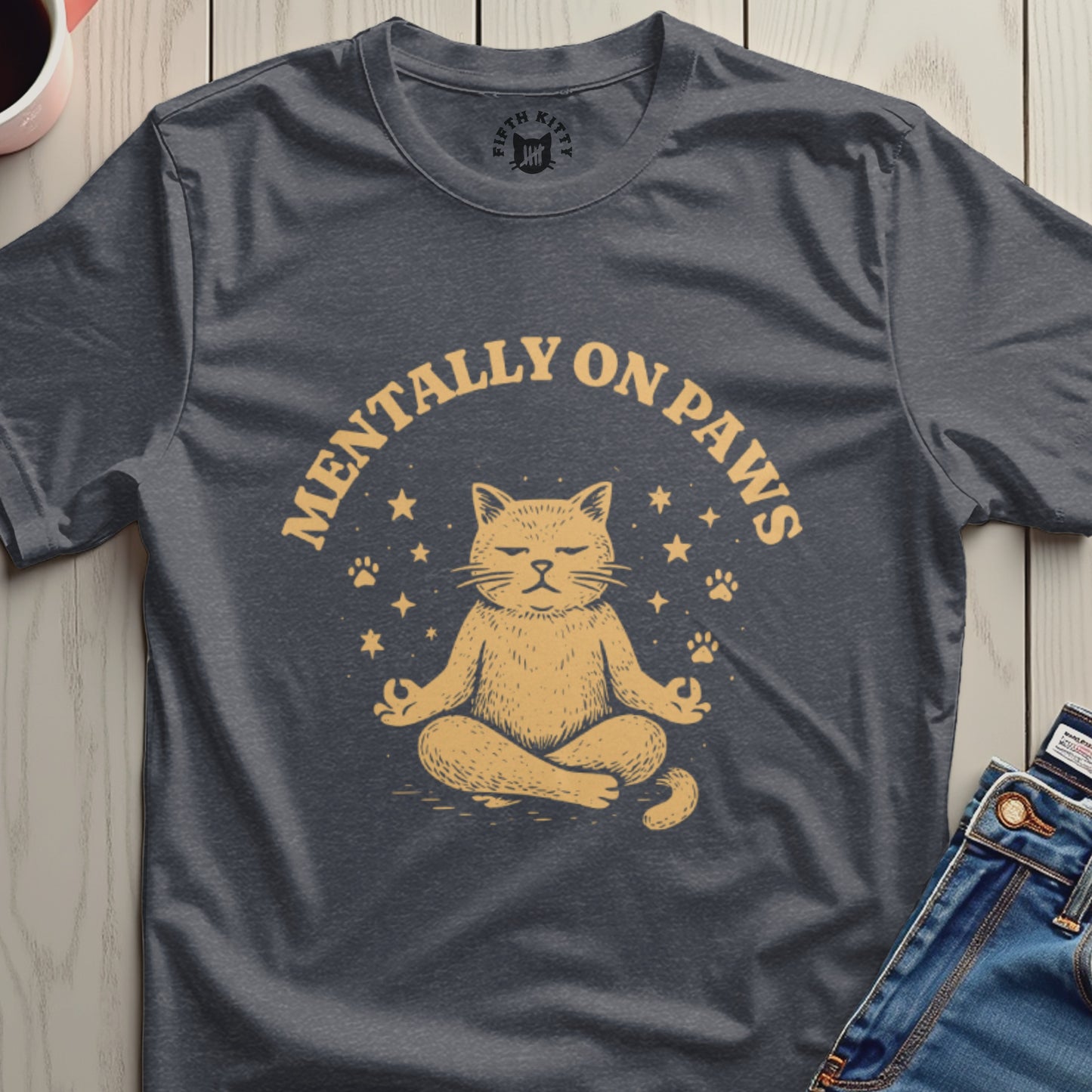 Mentally On Paws Cat T-Shirt Relaxed Fit Casual Wear