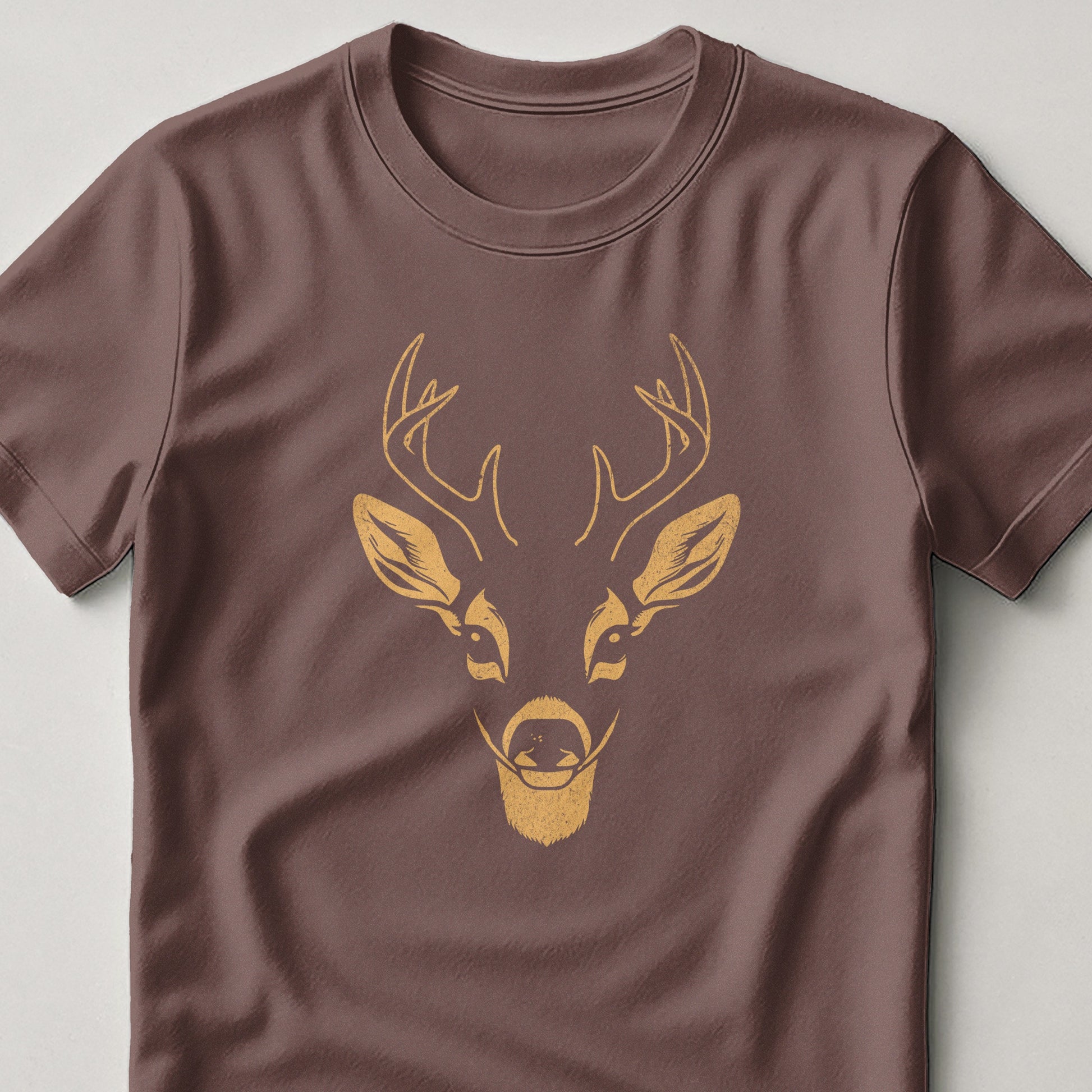 Stylish Deer Graphic Brown Short Sleeve T-Shirt product type