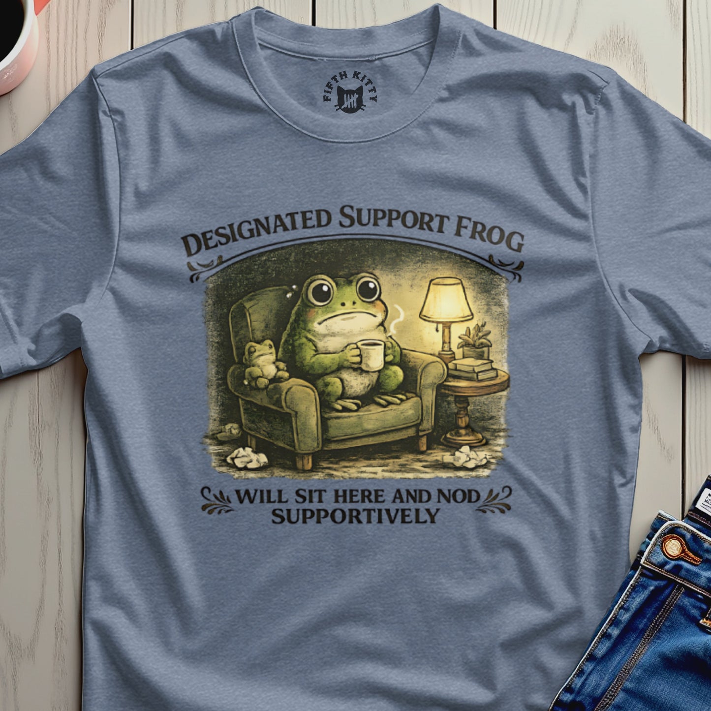 Designated Support Frog Will Sit Here And Nod Supportively Shirt
