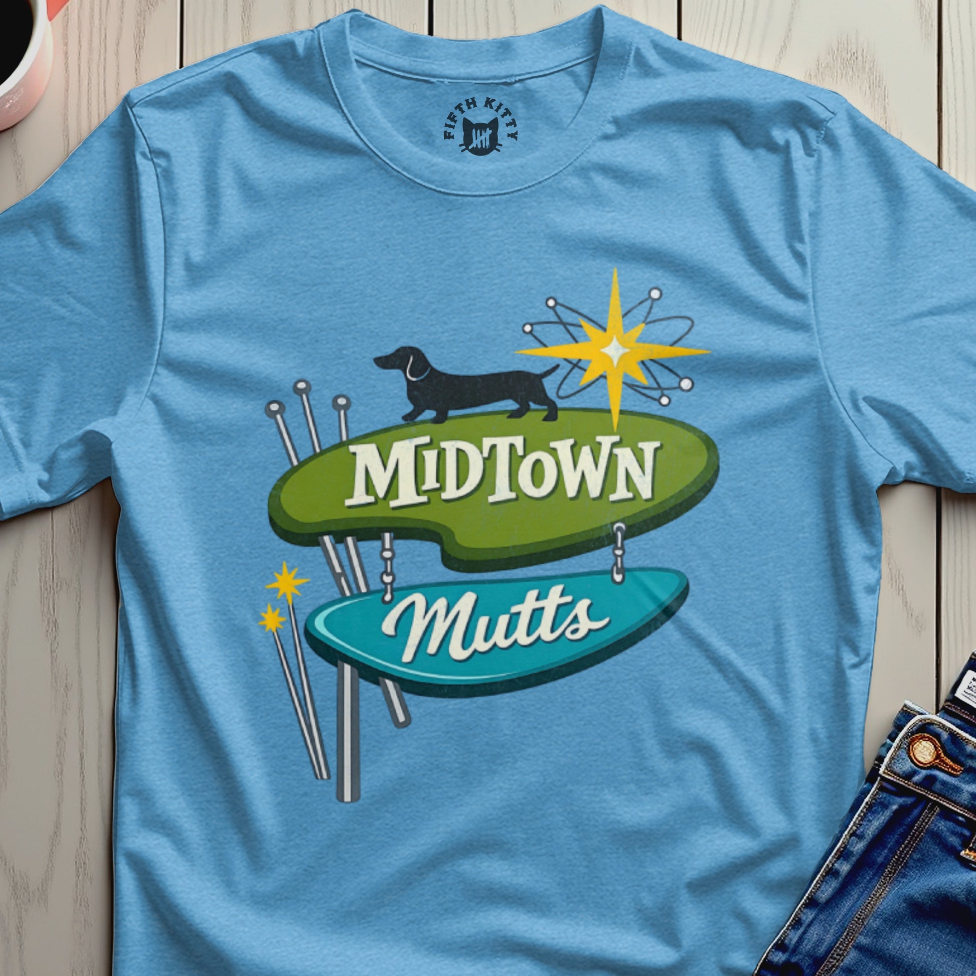 Midtown Mutts Retro Graphic T-Shirt Vintage Style