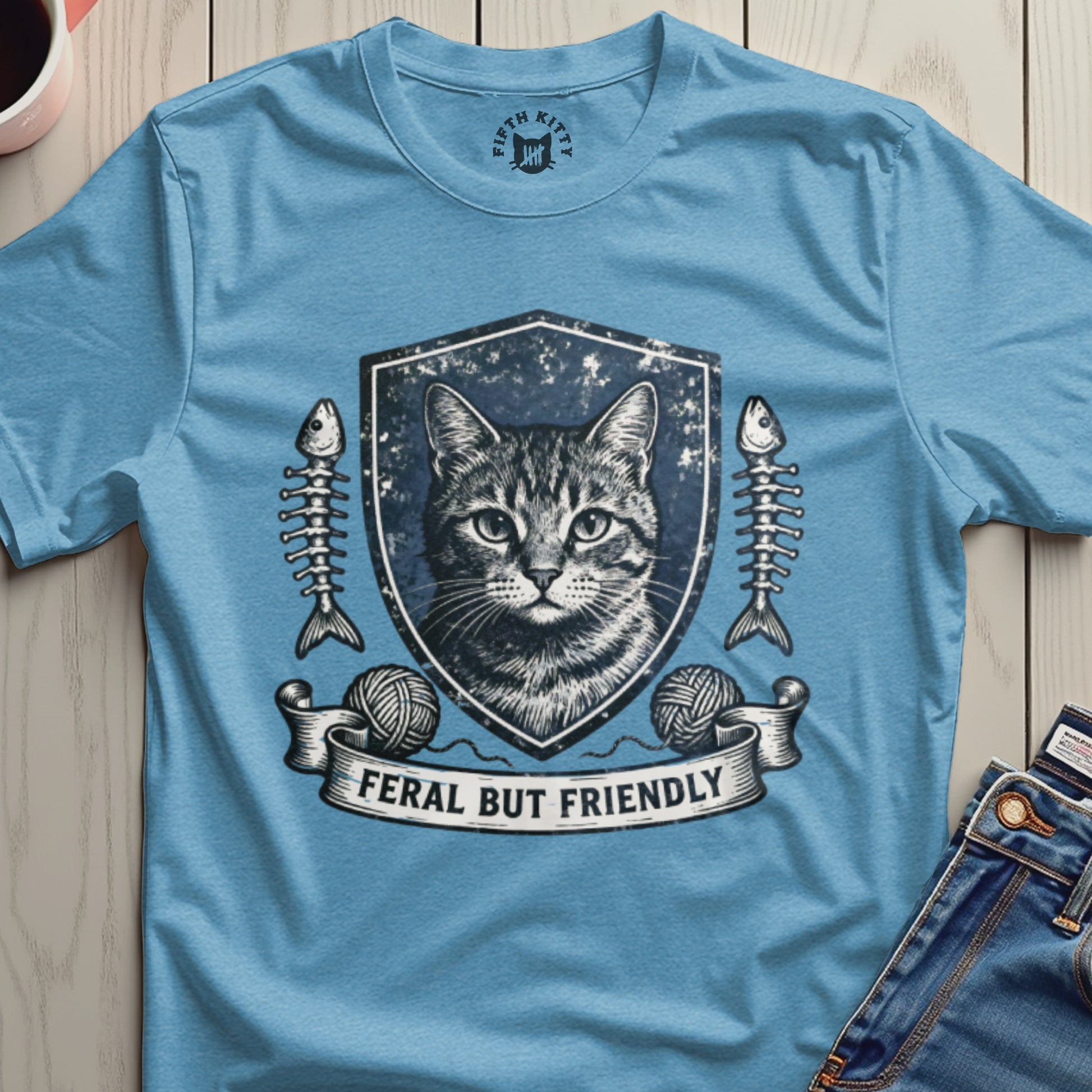 Feral But Friendly Cat Graphic Shirt for Cat Lovers