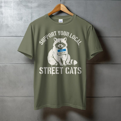 Support Your Local Street Cats Raccoon Shirt