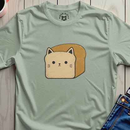 Light green t-shirt with a cartoon cat-loaf graphic and "Fifth Kitty" logo.