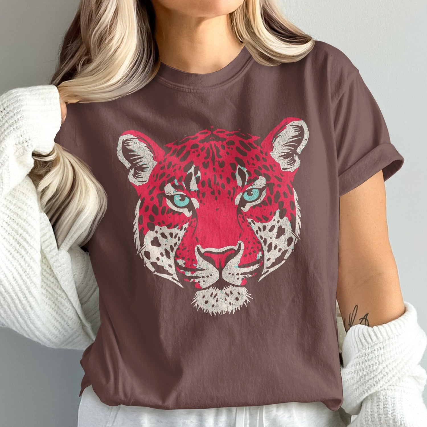 Fierce Pink Leopard Graphic Tee Shirt product type