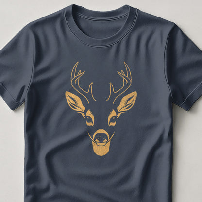 Deer Head Graphic Design on Navy Blue T-Shirt product