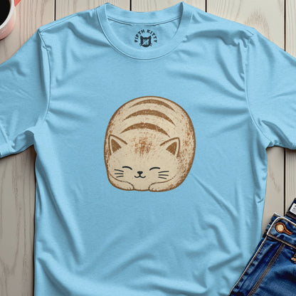 Light blue t-shirt with round, smiling cat graphic and "Fifth Kitty" logo.