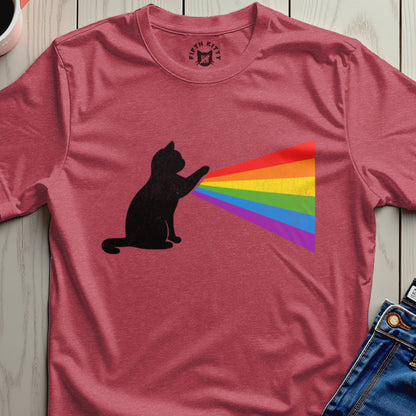 Cat with Rainbow Beam Graphic Tshirt product