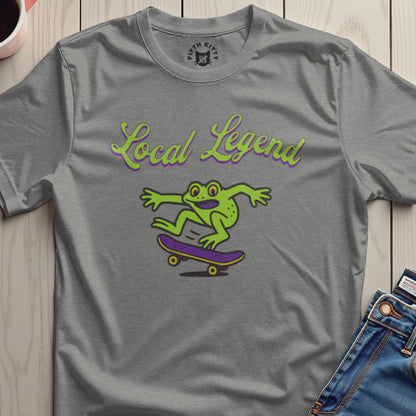 Local Legend Frog on Skateboard Graphic T-Shirt