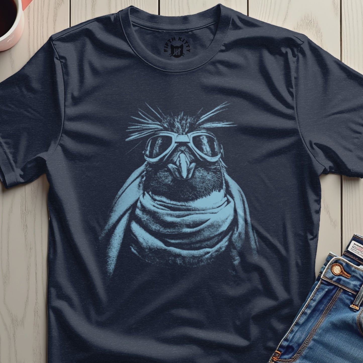 Cool Penguin Graphic Short Sleeve Crewneck Shirt