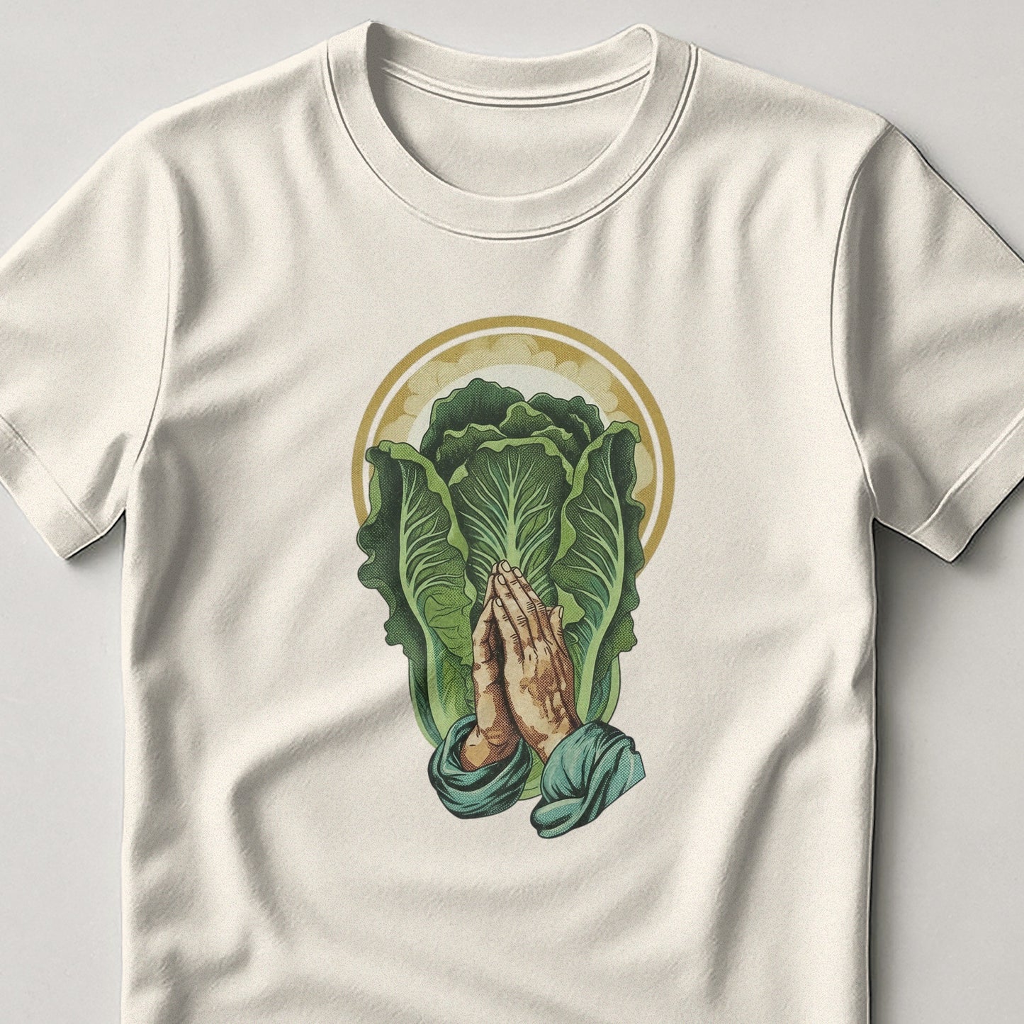 Lettuce Design T-Shirt with Praying Hands Graphic product type