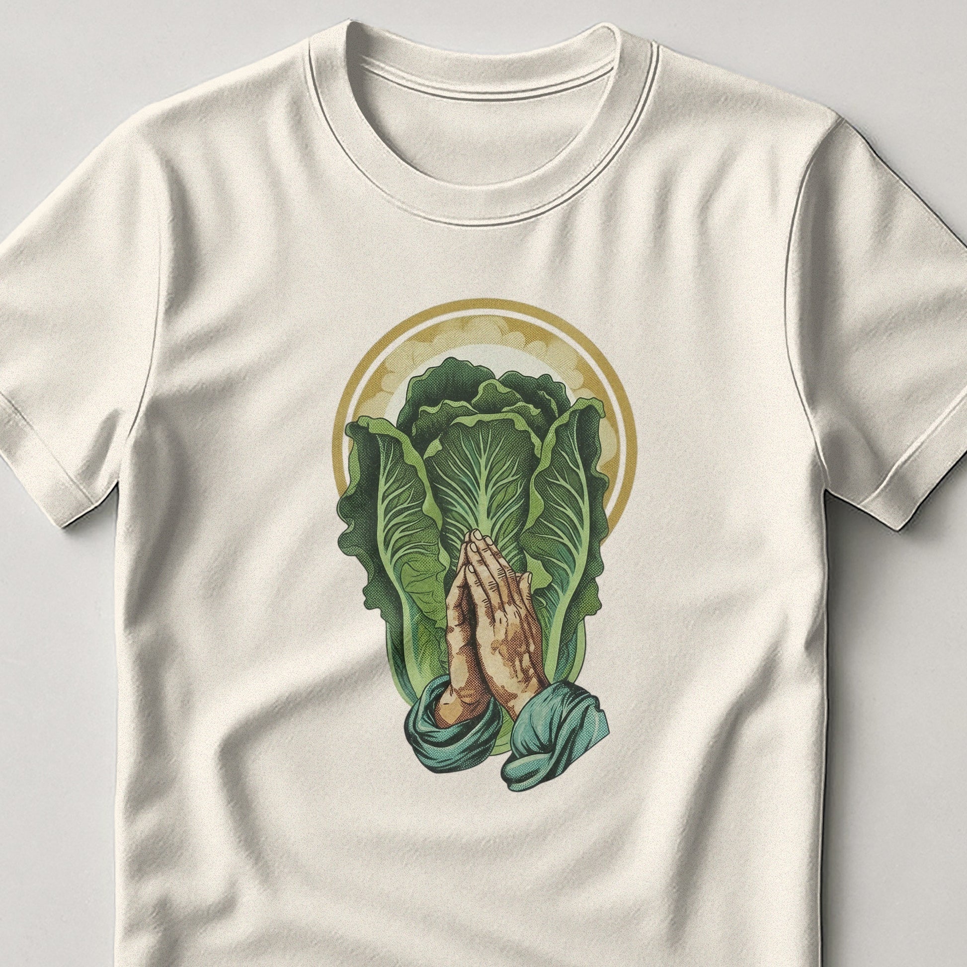 Lettuce Design T-Shirt with Praying Hands Graphic product type