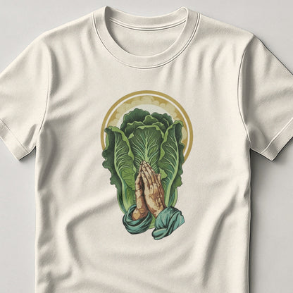 Lettuce Design T-Shirt with Praying Hands Graphic product type